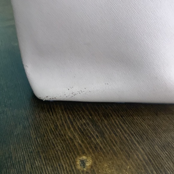 Neutral Pink Kate Spade zipper handbag purse tote shoulder bag damage stains - Picture 7 of 13